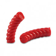 Acrylic Tube Twisted bead 33x8mm Red